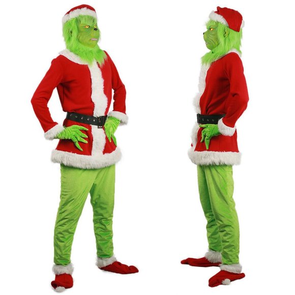 Suits & Blazers Christmas Grinch Costume Men Grinch Outfit Grinch